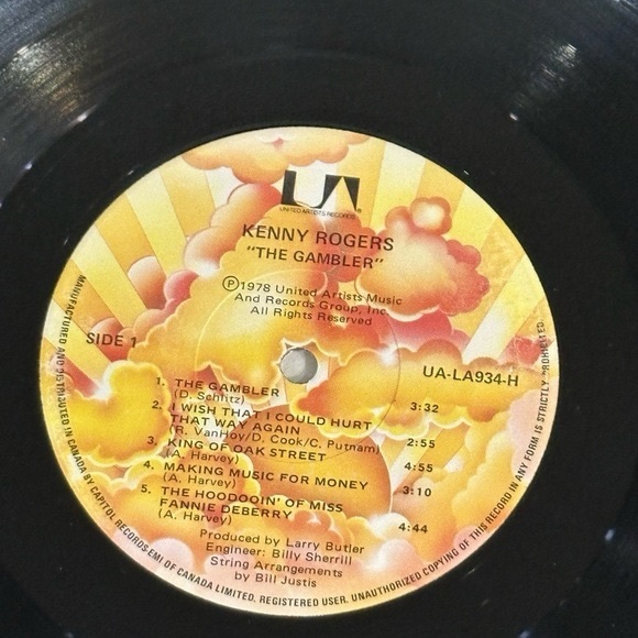 Kenny Rogers The Gambler Vinyl With Poster 1978 - Picture 9 of 11